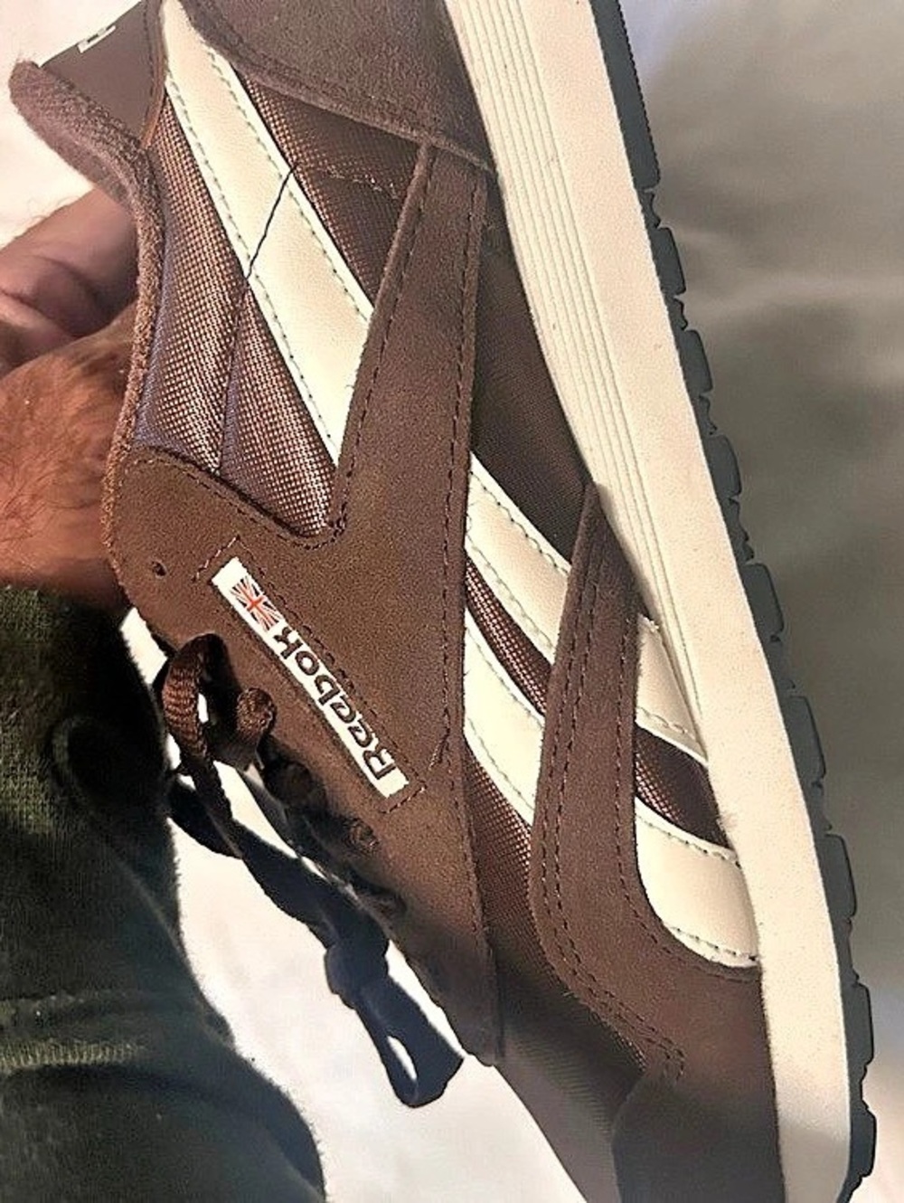 Reebok Classic Nylon Sneakers Brown & White US 7.5